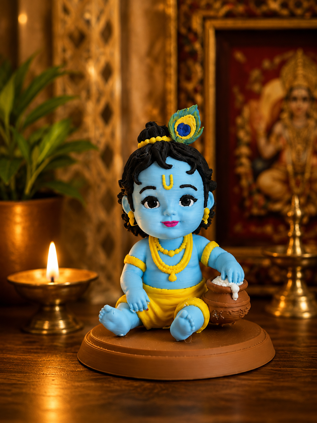 Hand-Painted Bal Krishna